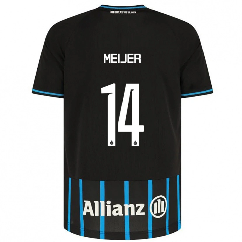 Danxen Hombre Camiseta Bjorn Meijer #14 Negro Azul 1ª Equipación 2025/26 La Camisa