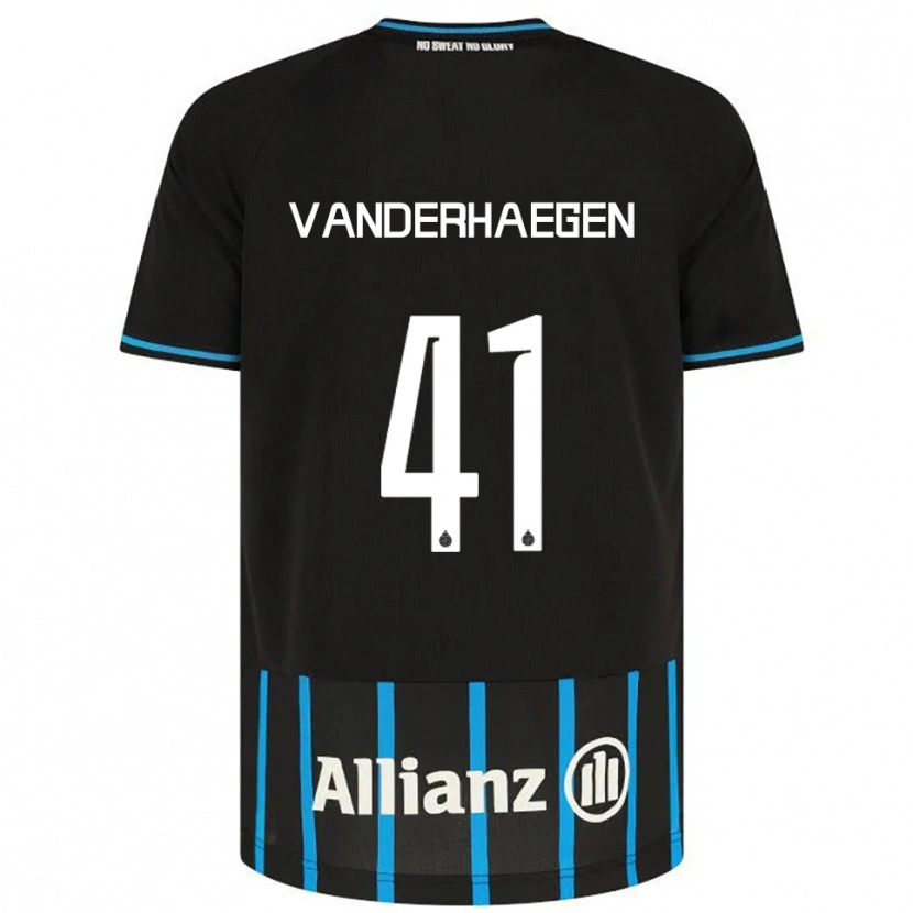 Danxen Hombre Camiseta Lotte Vanderhaegen #41 Negro Azul 1ª Equipación 2025/26 La Camisa