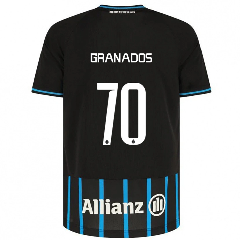 Danxen Hombre Camiseta Alejandro Granados #70 Negro Azul 1ª Equipación 2025/26 La Camisa