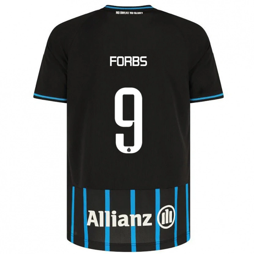 Danxen Hombre Camiseta Carlos Forbs #9 Negro Azul 1ª Equipación 2025/26 La Camisa