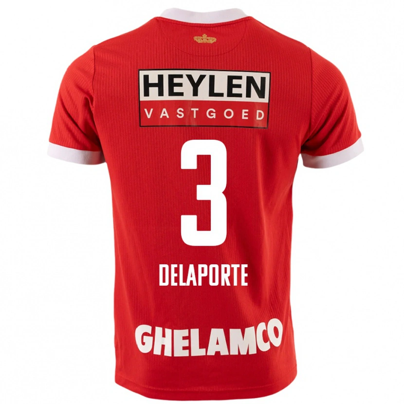 Danxen Hombre Camiseta Kyano Delaporte #3 Rojo Blanco 1ª Equipación 2025/26 La Camisa