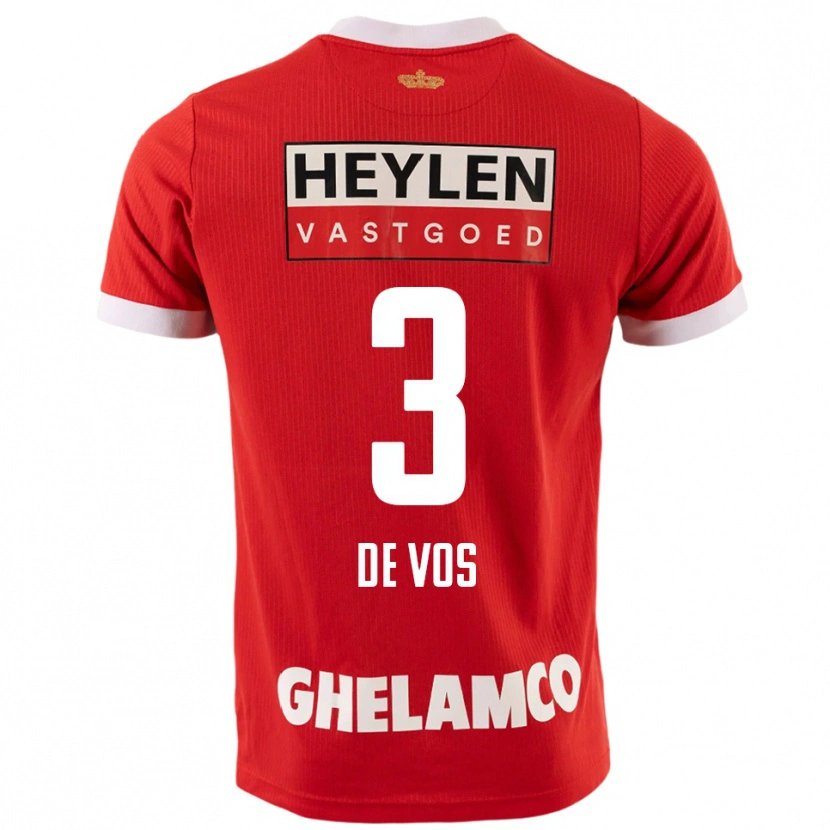 Danxen Hombre Camiseta Lucas De Vos #3 Rojo Blanco 1ª Equipación 2025/26 La Camisa