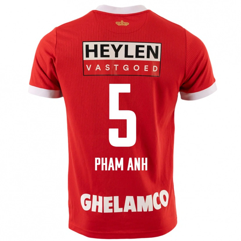 Danxen Hombre Camiseta Khoi Pham Anh #5 Rojo Blanco 1ª Equipación 2025/26 La Camisa