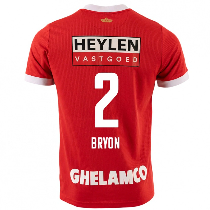 Danxen Hombre Camiseta Robbe Bryon #2 Rojo Blanco 1ª Equipación 2025/26 La Camisa