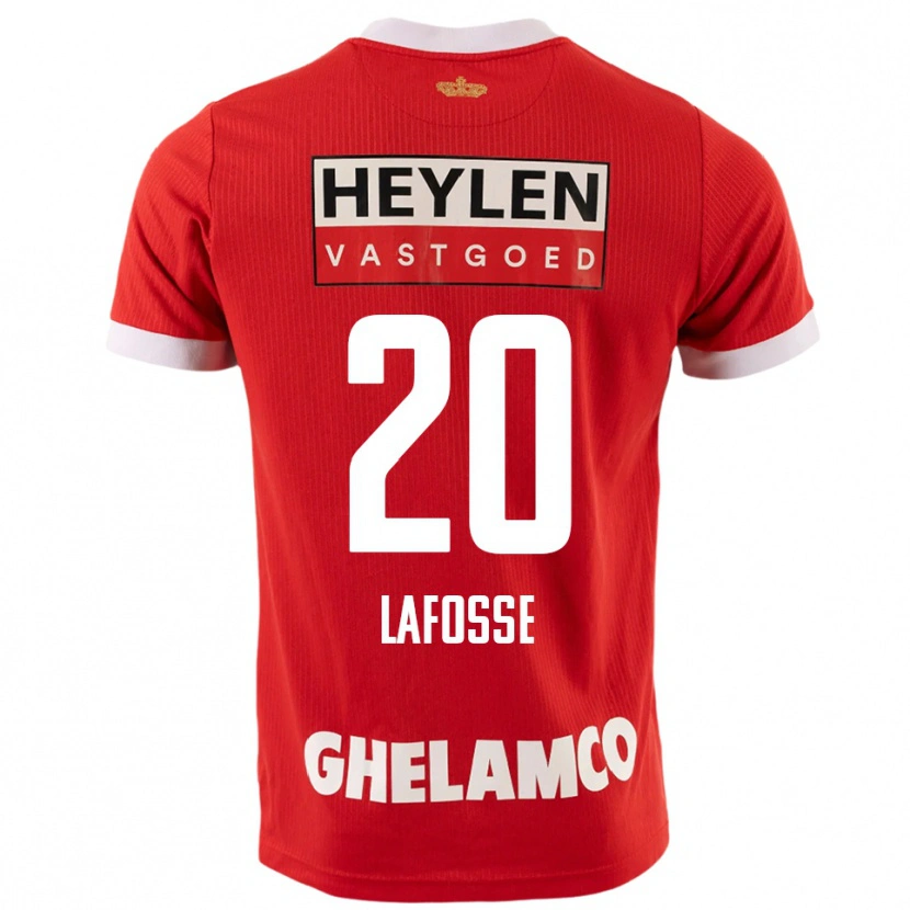 Danxen Hombre Camiseta Jarne Lafosse #20 Rojo Blanco 1ª Equipación 2025/26 La Camisa
