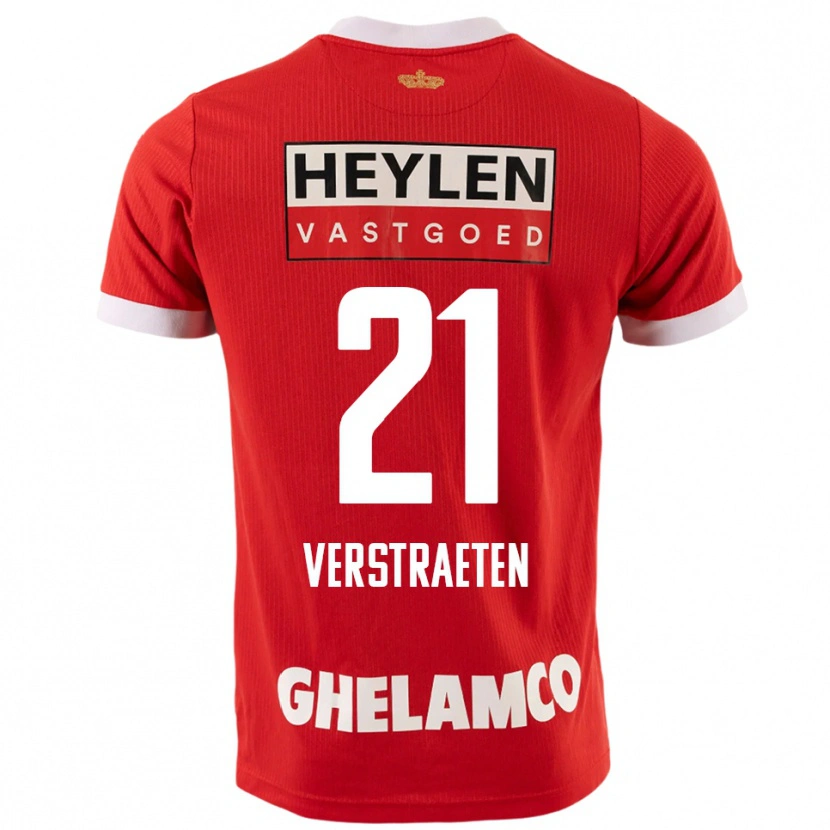 Danxen Hombre Camiseta Andreas Verstraeten #21 Rojo Blanco 1ª Equipación 2025/26 La Camisa