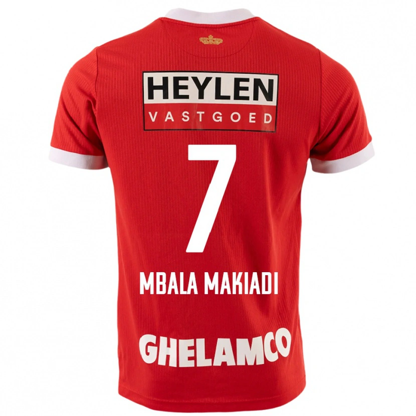 Danxen Hombre Camiseta Ravi Mbala Makiadi #7 Rojo Blanco 1ª Equipación 2025/26 La Camisa