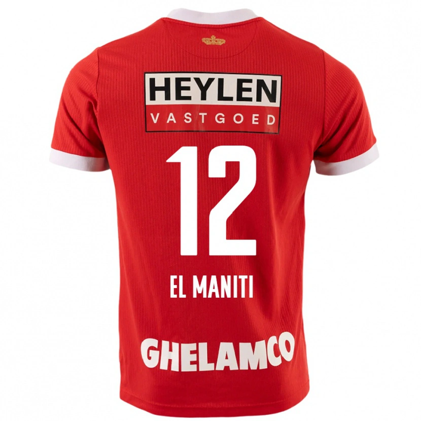 Danxen Hombre Camiseta Naoufal El Maniti #12 Rojo Blanco 1ª Equipación 2025/26 La Camisa