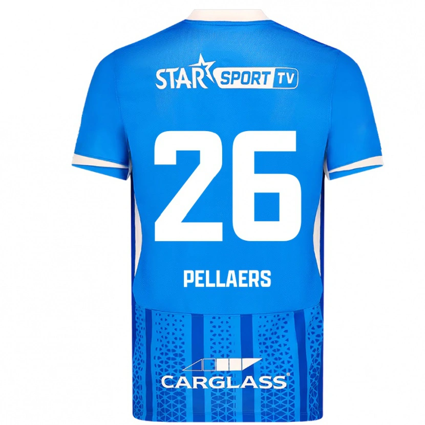 Danxen Hombre Camiseta Amanuel Pellaers #26 Azul Blanco 1ª Equipación 2025/26 La Camisa