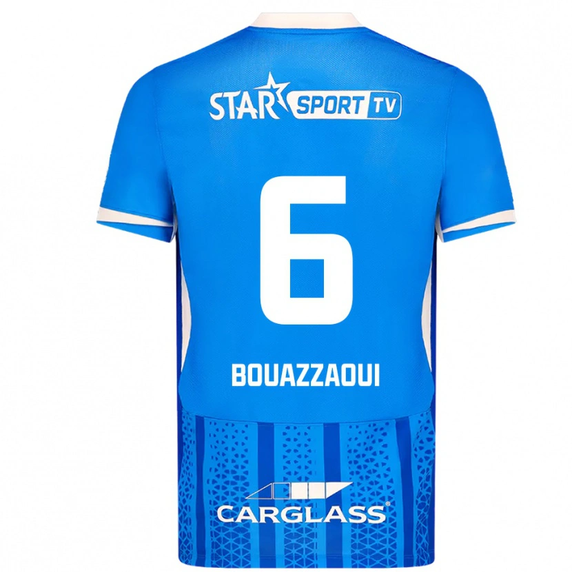 Danxen Hombre Camiseta Ilyas Bouazzaoui #6 Azul Blanco 1ª Equipación 2025/26 La Camisa