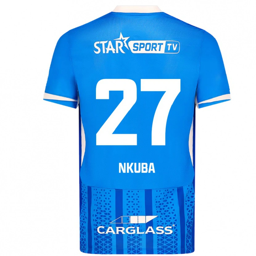 Danxen Hombre Camiseta Ken Nkuba #27 Azul Blanco 1ª Equipación 2025/26 La Camisa