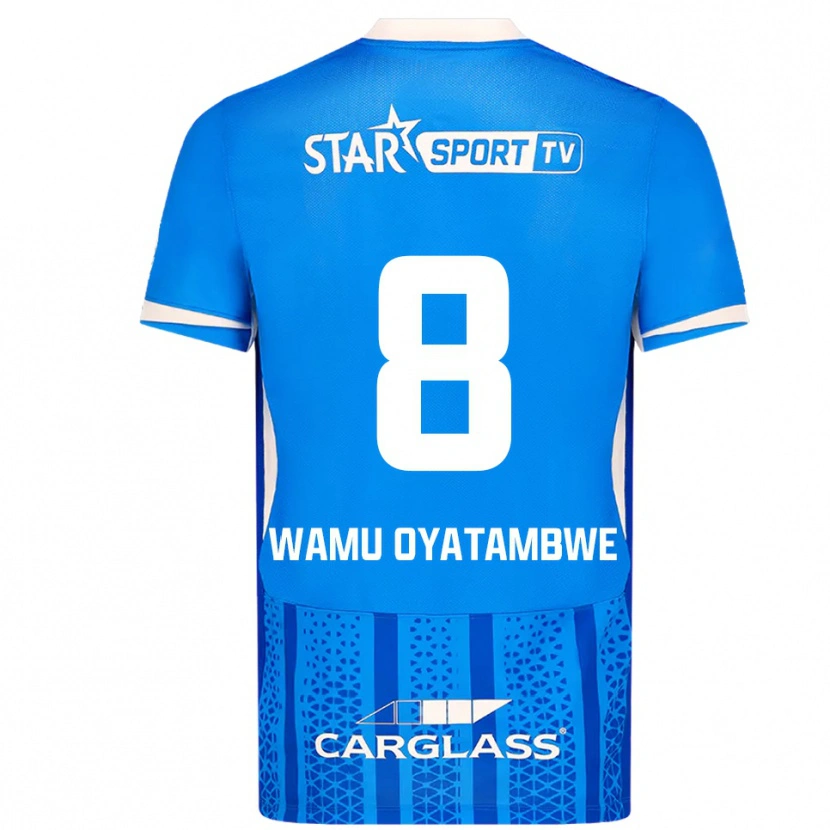 Danxen Hombre Camiseta Matthias Wamu Oyatambwe #8 Azul Blanco 1ª Equipación 2025/26 La Camisa