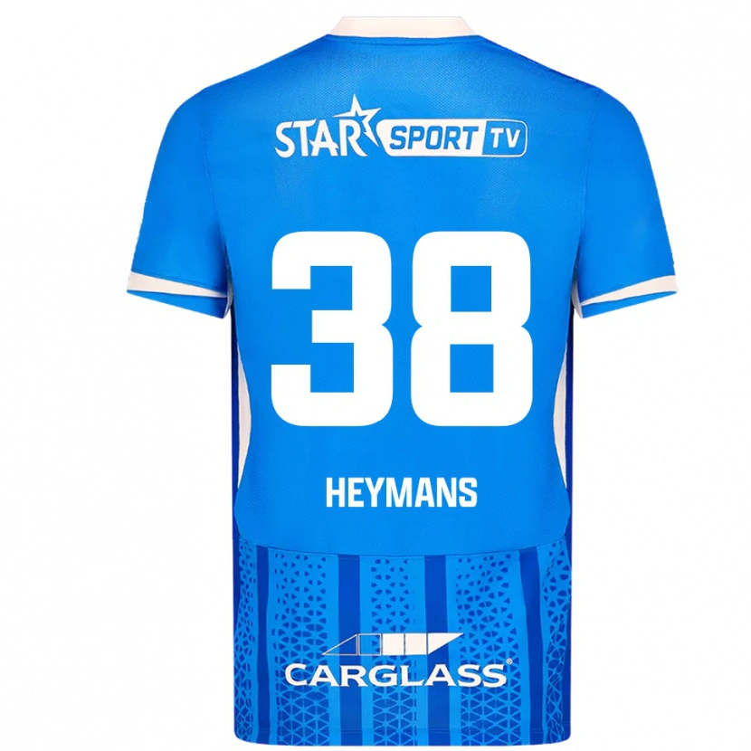 Danxen Hombre Camiseta Daan Heymans #38 Azul Blanco 1ª Equipación 2025/26 La Camisa