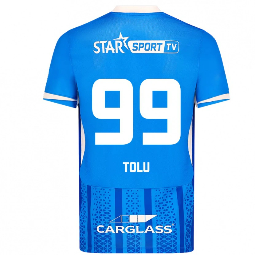 Danxen Hombre Camiseta Tolu Arokodare #99 Azul Blanco 1ª Equipación 2025/26 La Camisa