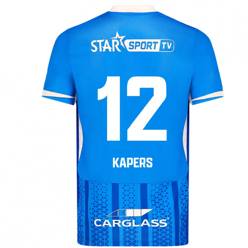 Danxen Hombre Camiseta Wout Kapers #12 Azul Blanco 1ª Equipación 2025/26 La Camisa