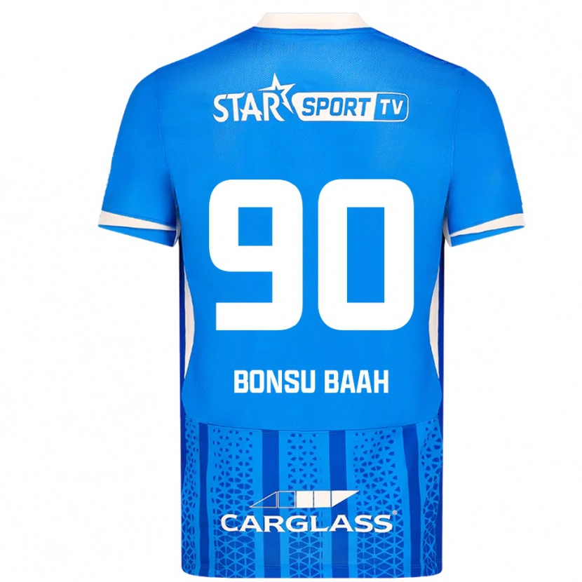 Danxen Hombre Camiseta Christopher Bonsu Baah #90 Azul Blanco 1ª Equipación 2025/26 La Camisa