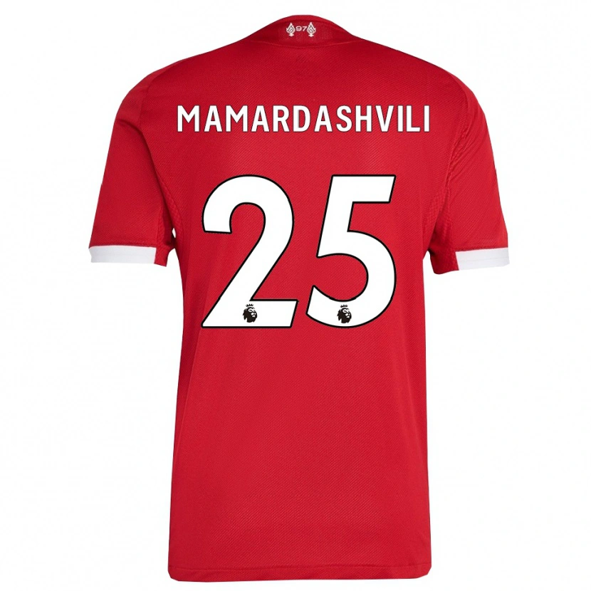 Danxen Hombre Camiseta Giorgi Mamardashvili #25 Rojo Blanco 1ª Equipación 2025/26 La Camisa