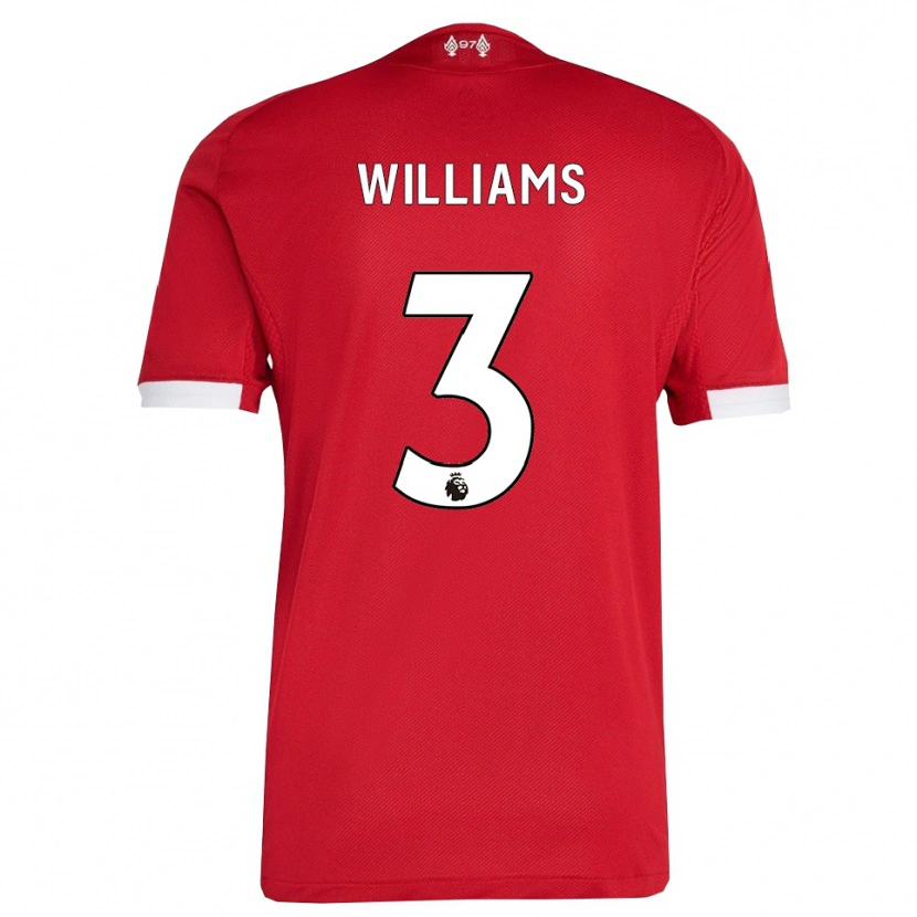 Danxen Hombre Camiseta Cameron Williams #3 Rojo Blanco 1ª Equipación 2025/26 La Camisa