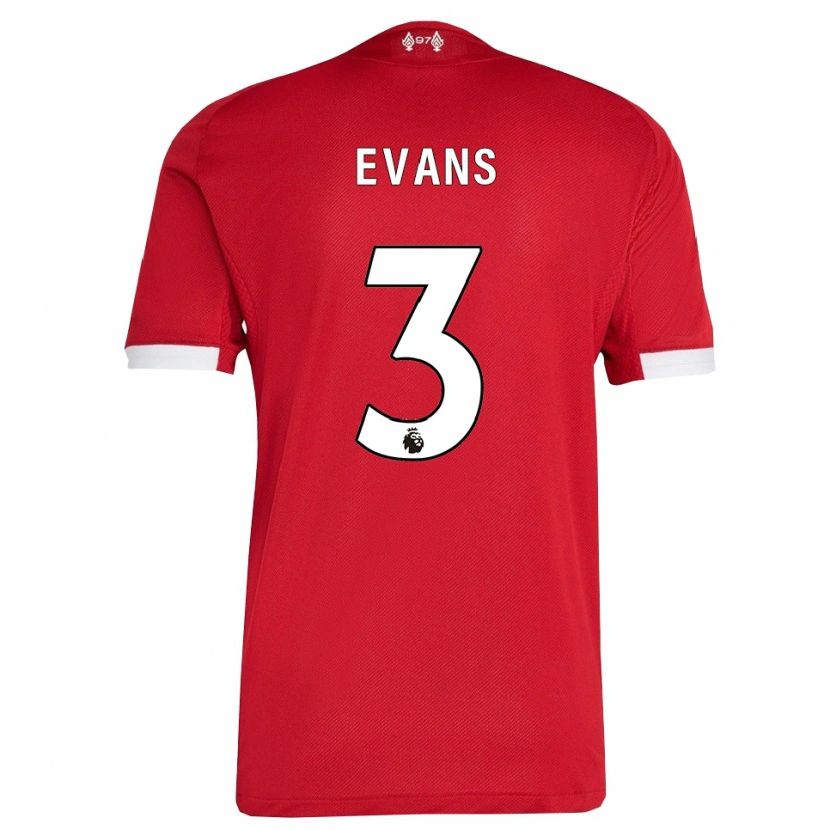 Danxen Hombre Camiseta Gemma Evans #3 Rojo Blanco 1ª Equipación 2025/26 La Camisa