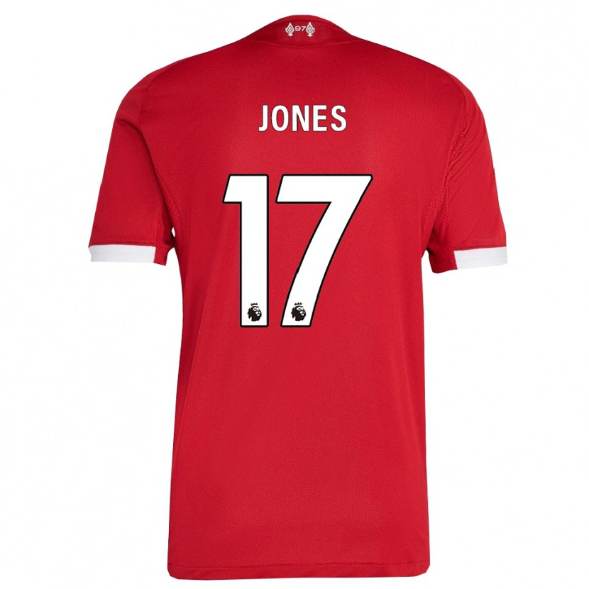 Danxen Hombre Camiseta Curtis Jones #17 Rojo Blanco 1ª Equipación 2025/26 La Camisa