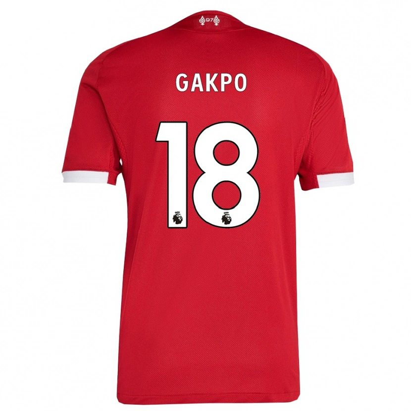 Danxen Hombre Camiseta Cody Gakpo #18 Rojo Blanco 1ª Equipación 2025/26 La Camisa