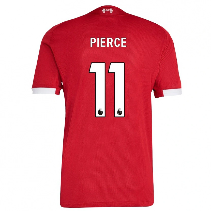 Danxen Hombre Camiseta Alfie Pierce #11 Rojo Blanco 1ª Equipación 2025/26 La Camisa