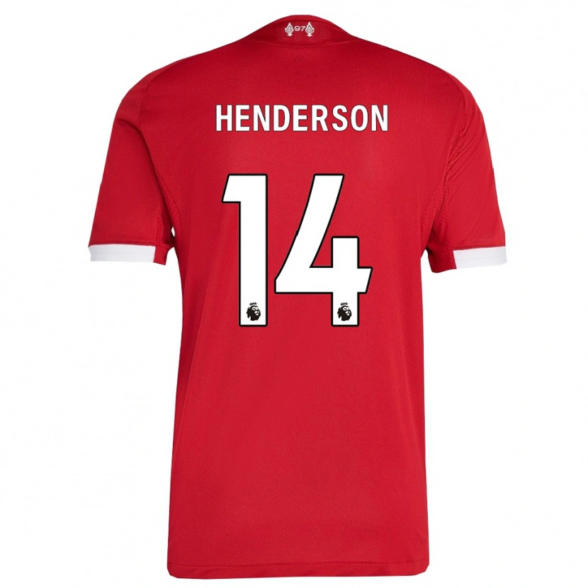 Danxen Hombre Camiseta Henderson #14 Rojo Blanco 1ª Equipación 2025/26 La Camisa