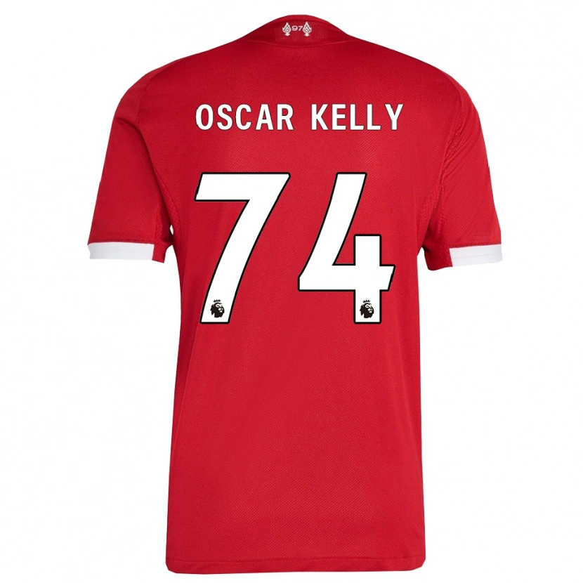 Danxen Hombre Camiseta Oscar Kelly #74 Rojo Blanco 1ª Equipación 2025/26 La Camisa