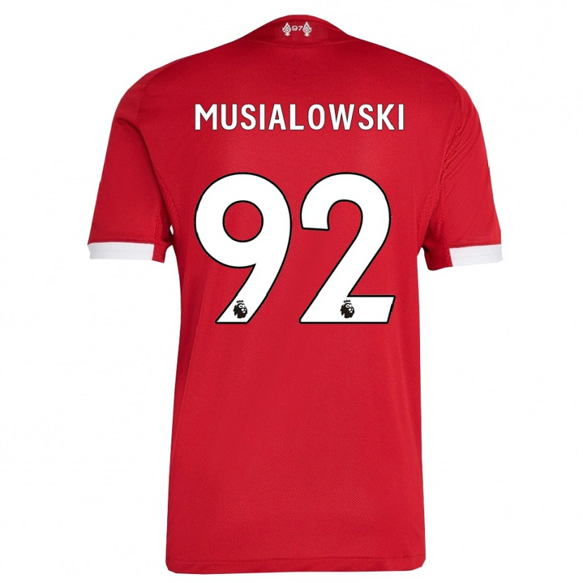 Danxen Hombre Camiseta Mateusz Musialowski #92 Rojo Blanco 1ª Equipación 2025/26 La Camisa