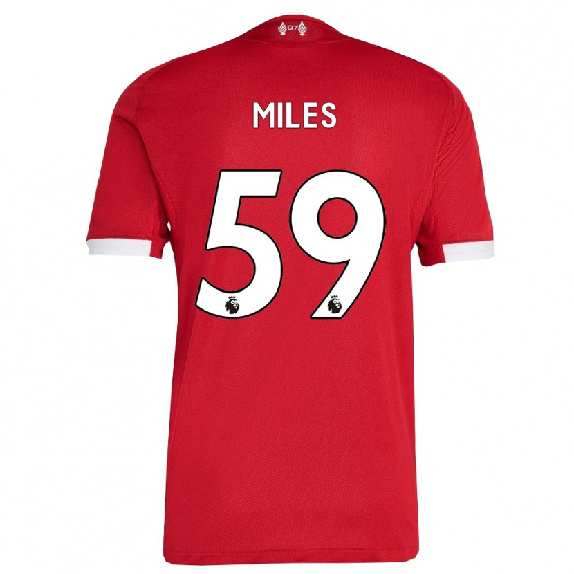 Danxen Hombre Camiseta Terence Miles #59 Rojo Blanco 1ª Equipación 2025/26 La Camisa
