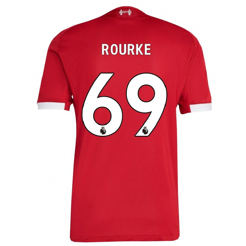Danxen Hombre Camiseta Fidel O'rourke #69 Rojo Blanco 1ª Equipación 2025/26 La Camisa