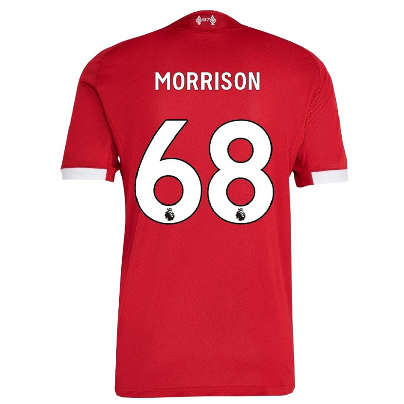 Danxen Hombre Camiseta Kieran Morrison #68 Rojo Blanco 1ª Equipación 2025/26 La Camisa