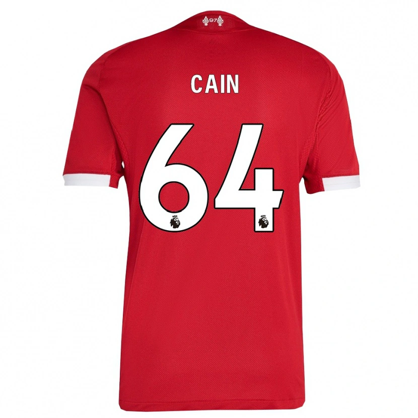 Danxen Hombre Camiseta Jake Cain #64 Rojo Blanco 1ª Equipación 2025/26 La Camisa