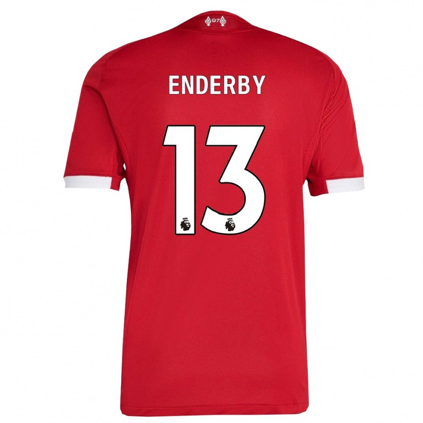Danxen Hombre Camiseta Mia Enderby #13 Rojo Blanco 1ª Equipación 2025/26 La Camisa
