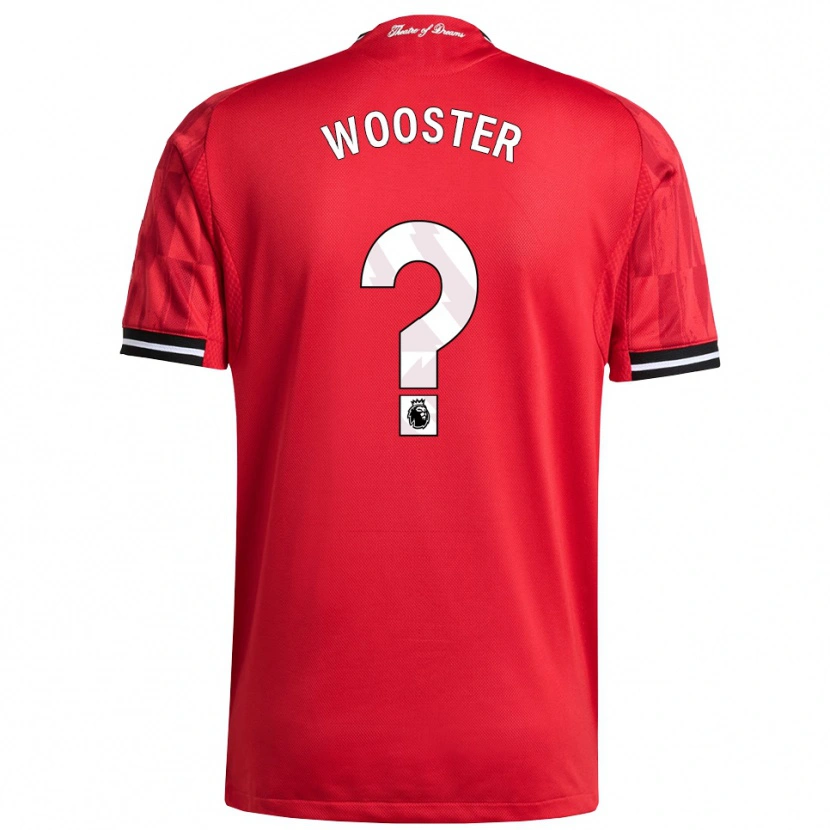 Danxen Hombre Camiseta Tom Wooster #0 Rojo Negro Blanco 1ª Equipación 2025/26 La Camisa