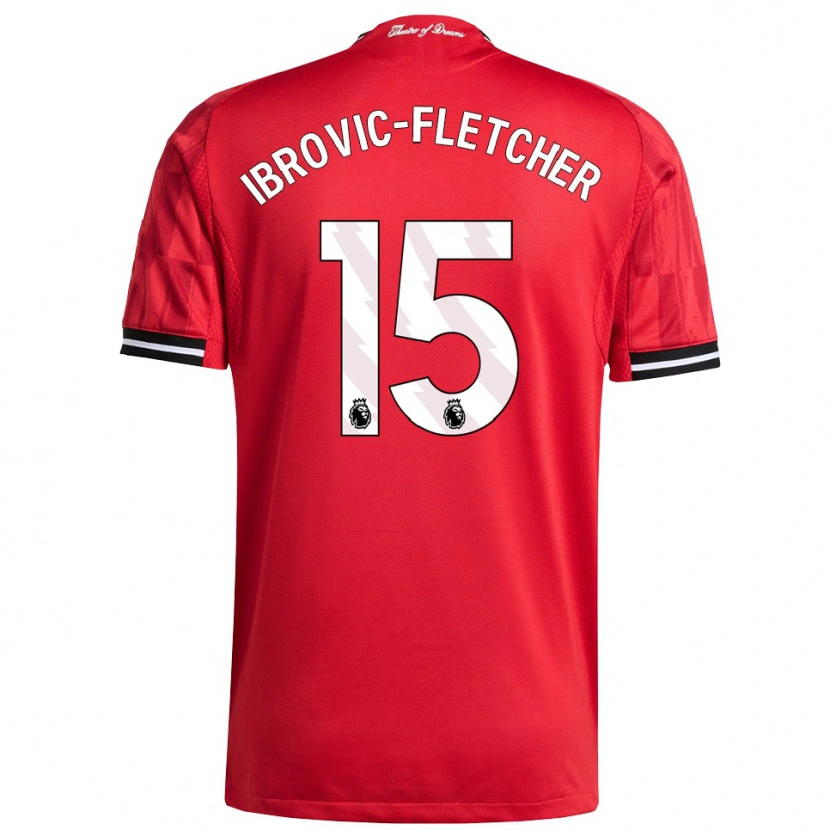 Danxen Hombre Camiseta Edward Ibrovic-Fletcher #15 Rojo Negro Blanco 1ª Equipación 2025/26 La Camisa