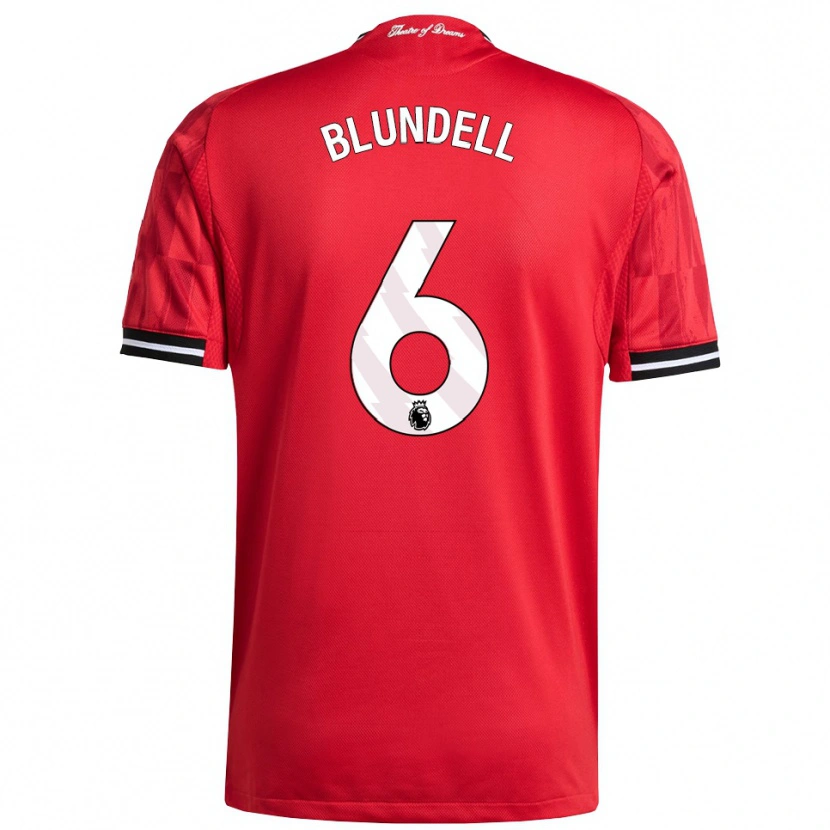 Danxen Hombre Camiseta Hannah Blundell #6 Rojo Negro Blanco 1ª Equipación 2025/26 La Camisa