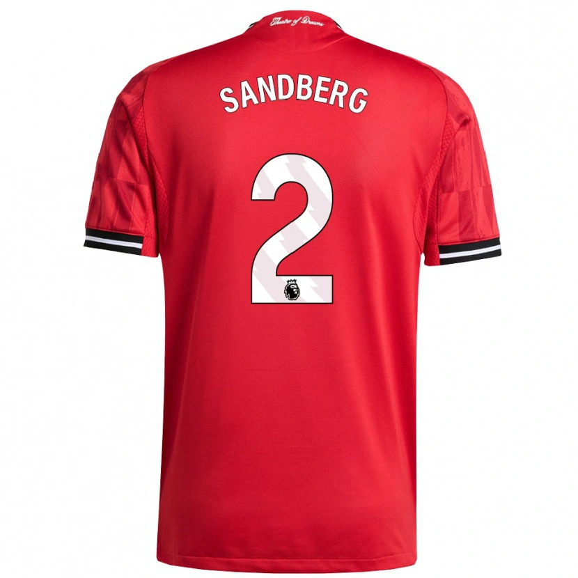 Danxen Hombre Camiseta Anna Sandberg #2 Rojo Negro Blanco 1ª Equipación 2025/26 La Camisa