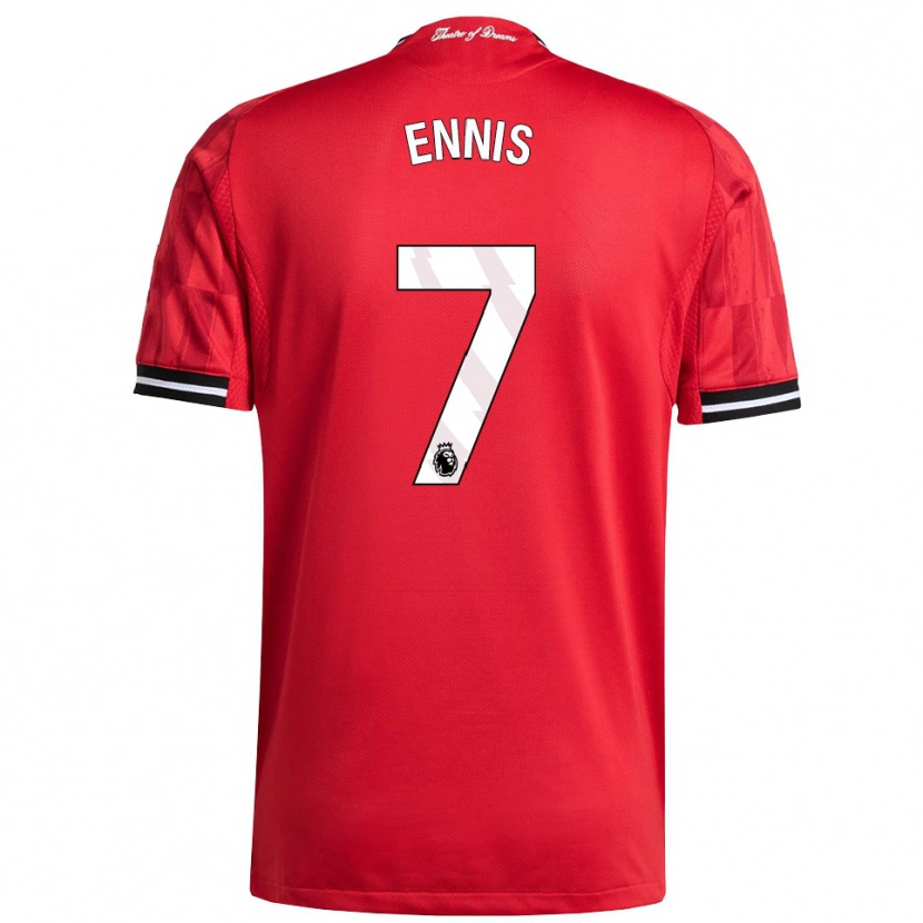 Danxen Hombre Camiseta Ethan Ennis #7 Rojo Negro Blanco 1ª Equipación 2025/26 La Camisa