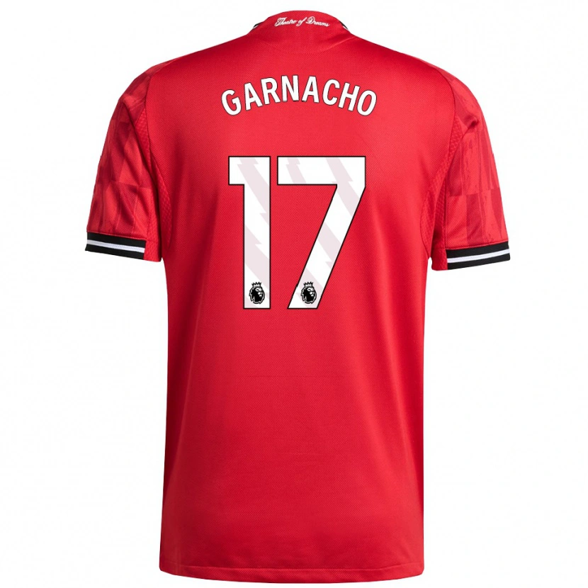 Danxen Hombre Camiseta Alejandro Garnacho #17 Rojo Negro Blanco 1ª Equipación 2025/26 La Camisa