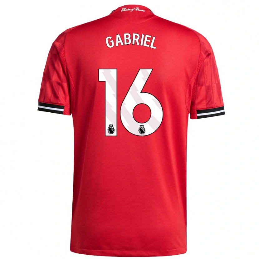 Danxen Hombre Camiseta Jj Gabriel #16 Rojo Negro Blanco 1ª Equipación 2025/26 La Camisa