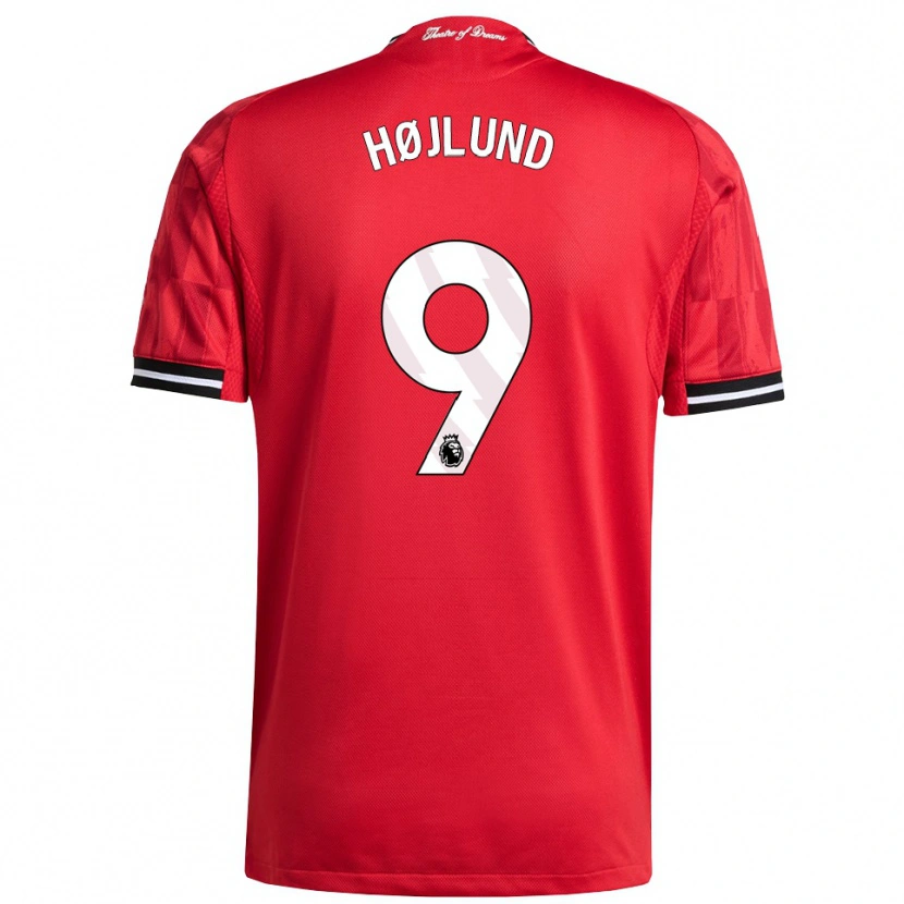 Danxen Hombre Camiseta Rasmus Højlund #9 Rojo Negro Blanco 1ª Equipación 2025/26 La Camisa