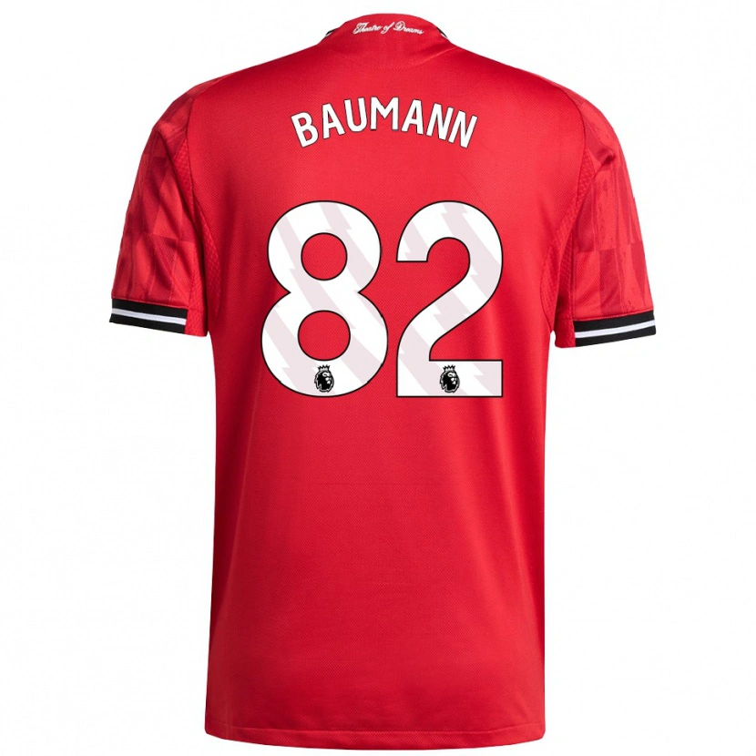 Danxen Hombre Camiseta Zach Baumann #82 Rojo Negro Blanco 1ª Equipación 2025/26 La Camisa
