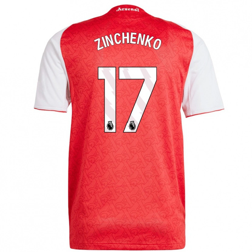 Danxen Hombre Camiseta Oleksandr Zinchenko #17 Rojo Blanco 1ª Equipación 2025/26 La Camisa