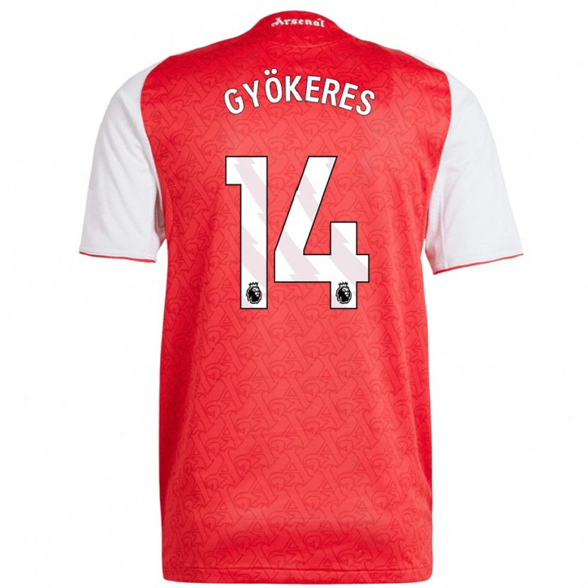 Danxen Hombre Camiseta Viktor Gyökeres #14 Rojo Blanco 1ª Equipación 2025/26 La Camisa