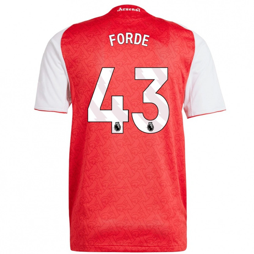 Danxen Hombre Camiseta Romari Forde #43 Rojo Blanco 1ª Equipación 2025/26 La Camisa