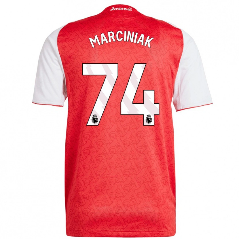 Danxen Hombre Camiseta Alex Marciniak #74 Rojo Blanco 1ª Equipación 2025/26 La Camisa