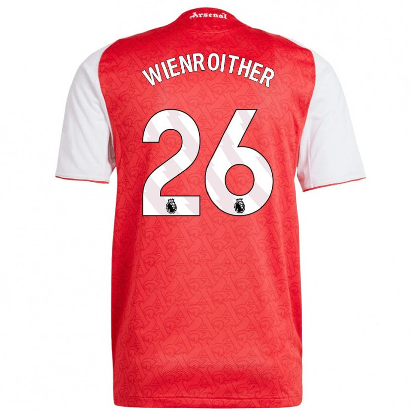 Danxen Hombre Camiseta Laura Wienroither #26 Rojo Blanco 1ª Equipación 2025/26 La Camisa
