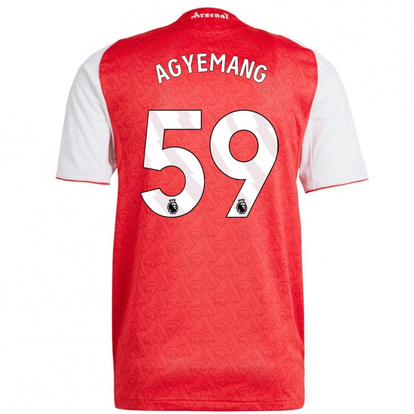 Danxen Hombre Camiseta Michelle Agyemang #59 Rojo Blanco 1ª Equipación 2025/26 La Camisa