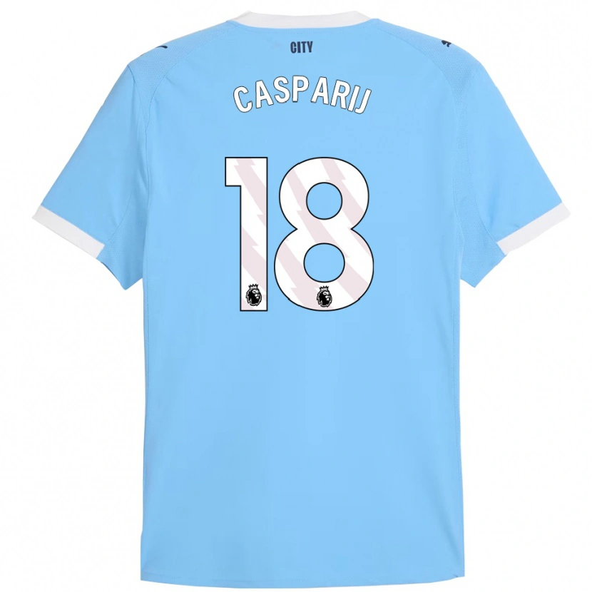 Danxen Hombre Camiseta Kerstin Casparij #18 Celeste Blanco 1ª Equipación 2025/26 La Camisa